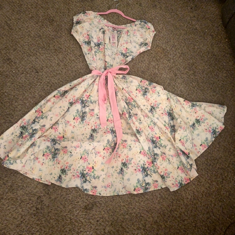 NWT What Katie Did 1950s Rita Milkmaid Dress Light Floral US 12